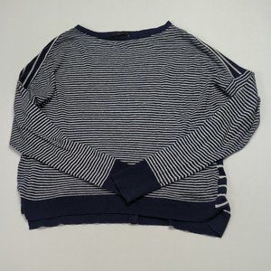 Sanctuary Womens Medium M Size Blue Striped Cropped Sweater Wool Cashmere Blend